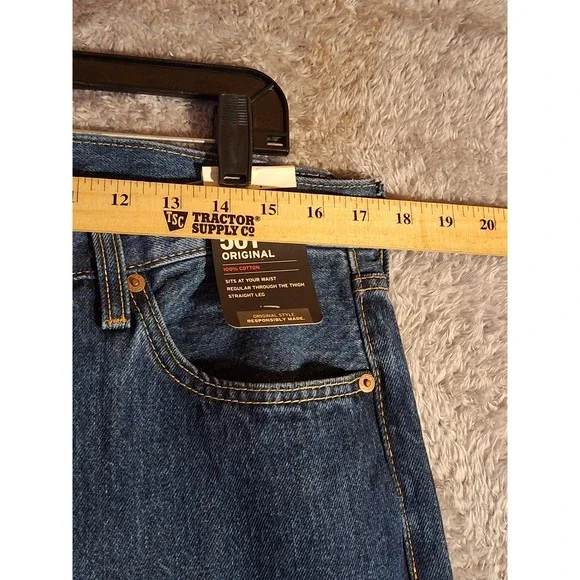 Levis 501 Original Mens Straight Leg Jeans Blue Denim 34x29 NWT Workwear Casual - Picture 3 of 15